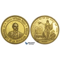 ZM772, Cuba, Gilt Bronze Medal 1902 (Ø41mm, 36.5g) President Estrada Palma, Rare!