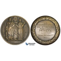 ZM780, France, Bronze Medal 1940 (Ø99.5mm, 465g) by Mouroux, French Medical Syndicate, Greek Writing