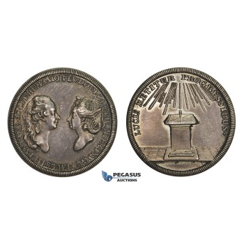 ZM787, Sweden & Germany, Gustav III, Silver Medal ND (Ø34mm, 18.18g) by Fehrman, Louisa Ulrika