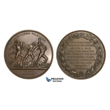ZM877, France, Napoleon I, Bronze Medal 1819 (Ø55mm, 70.3g) by Droz, French Army, Nude Art