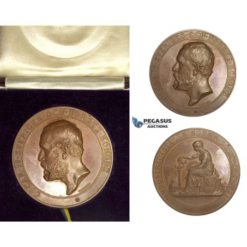 ZM895, Sweden, Oscar II, Bronze Medal 1891 (Ø56mm, 81.9g) by Lindberg, Owl, Goteborg Industrial Exhibition