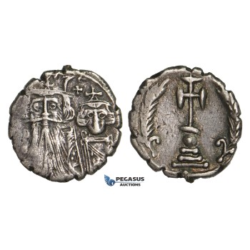 ZM902, Byzantine Empire, Constans II & Constantine IV, AR Ceremonial Miliarense (4.08g) Constantinople (654 AD) Rare!
