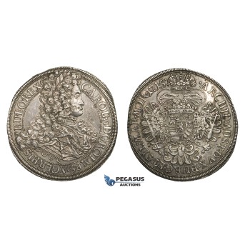 ZM922, Austria, Bohemia, Charles VI, Taler 1715, Prague, Silver (28.34g) Few flaws, EF