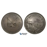 ZM952, Brazil, Bronze Medal 1901 (Ø70, 141.2g) Rio Grande do Sul Agriculture Exhibition, Cowboy, Rare!