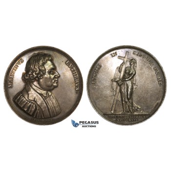 ZM953, Denmark & Germany, Silver Medal 1817 (Ø55mm, 79.8g) by Jacobson, Martin Luther, 300 Years of Reformation