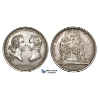 ZM957, France, Silver Medal 1745 (Ø42mm, 30.4g) Wedding of Crown Prince to Maria Theresia of Spain