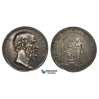 ZM958, France, Silver Medal 1806 (Ø31mm, 11.1g) by Chavanne, Lyon Pharmacy Society, Claudius Galen, Medicine, Owl