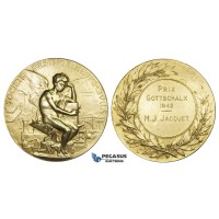 ZM963, France, Gilt Bronze Medal 1942 (Ø58mm, 80.9g) Civil Engineers Society, Zeppelin, Train Bridge, Railroad