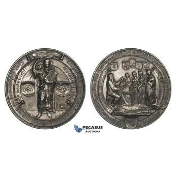 ZM965, Germany, Silver Medal 1900 (Ø50.5mm, 41.3g) by Kissel & Mayer, 500 Year Anniversary of Johannes Gutenberg