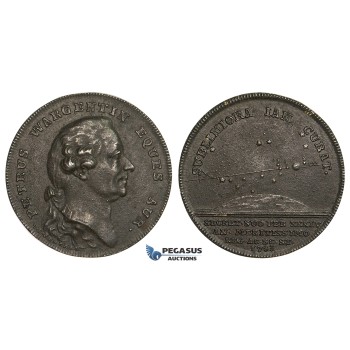 ZM971, Sweden, Cast Iron Medal 1783 (Ø34.4mm, 15.13.5g) by Fehrman, Pehr Wilhelm Wargentin, Astronomy, Rare!