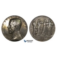 ZM976, Sweden & Russia, Gustaf V, Silver Medal 1914 (Ø60mm, 108g) by Lindberg, Baltic Exhibition in Malmö