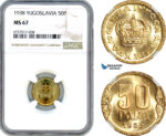 AJ251, Yugoslavia, Peter II, 50 Para 1938, NGC MS67