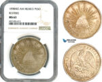 AJ270, Mexico, 1 Peso 1898 Mo AM, restrike, Mexico City Mint, Silver, NGC MS63