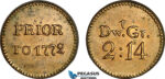 Aj369, Great Britain & Ireland, George III, Monetary Weight for 1/2 Guinea, Cf. W1978H (4.07g) EF-