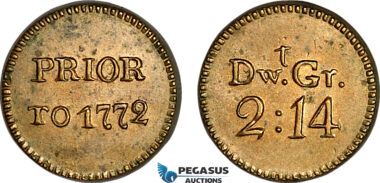 Aj369, Great Britain & Ireland, George III, Monetary Weight for 1/2 Guinea, Cf. W1978H (4.07g) EF-
