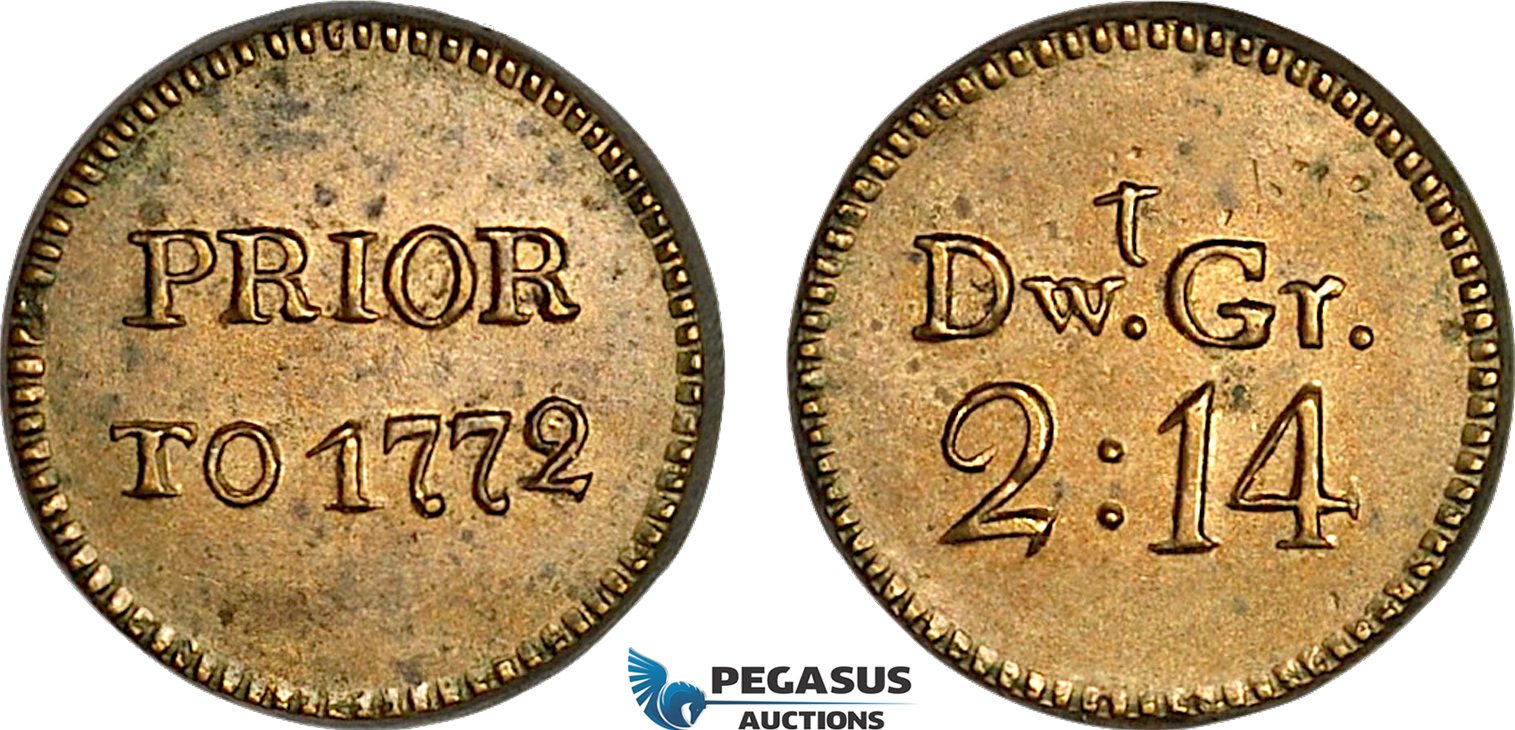 Aj369, Great Britain & Ireland, George III, Monetary Weight for 1/2 Guinea, Cf. W1978H (4.07g) EF-