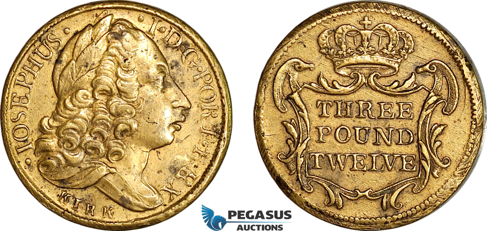 AJ371, Portugal & Brazil, Joao I, Monetary Weight for 12800 Reis, Three Pound Twelve (28.61g) EF-