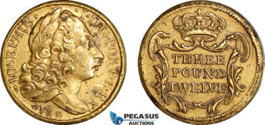AJ371, Portugal & Brazil, Joao I, Monetary Weight for 12800 Reis, Three Pound Twelve (28.61g) EF-