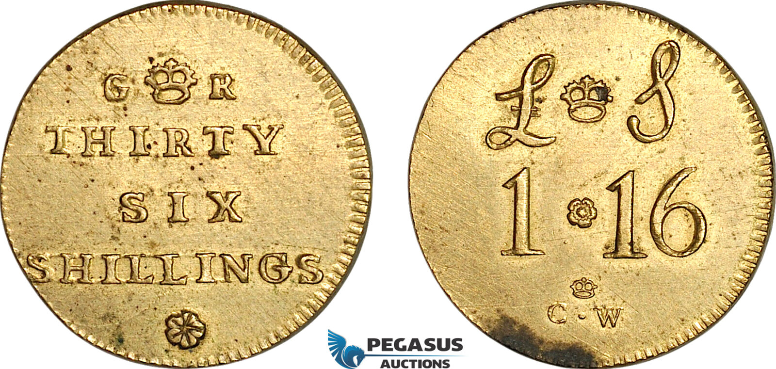 AJ372, Portugal & Brazil, Monetary Weight for 6400 Reis, 36 Shillings (14.27g) Spot, EF-UNC