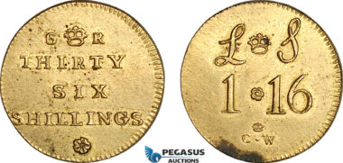 AJ372, Portugal & Brazil, Monetary Weight for 6400 Reis, 36 Shillings (14.27g) Spot, EF-UNC