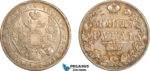 AJ443, Russia, Nicholas I, Rouble 1833 СПБ-НГ, St. Petersburg Mint, Silver, Toned, VF-XF
