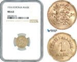 AJ464, Estonia, 1 Mark 1924, NGC MS63