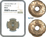 AJ571, British West Africa, Edward VIII, 1/2 Penny 1936, London Mint, NGC MS64