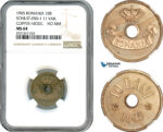 AJ603, Romania, Carol I, Pattern 10 Bani 1905, Brussels Mint, Schäffer/Stambuliu 050-1 11 var., Copper-Nickel Variant, NGC MS64, Rare!