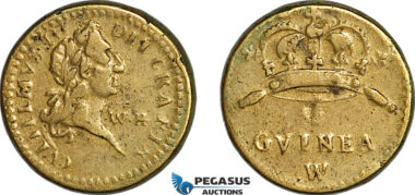 AJ639, England & Netherlands, William III, Monetary Weight for 1 Guinea, Cf. W1163 (8.23g), VF+