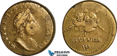 AJ647, England & Netherlands, William III, Monetary Weight for 1 Guinea, Cf. W1200 (8.30g), EF-