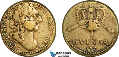 AJ648, England & Netherlands, William III, Monetary Weight for 1 Guinea, Cf. W1185 (8.30g), VF