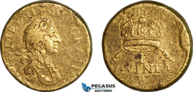 AJ649, England & Netherlands, William III, Monetary Weight for 1 Guinea, Cf. W1212 (8.19g), VF