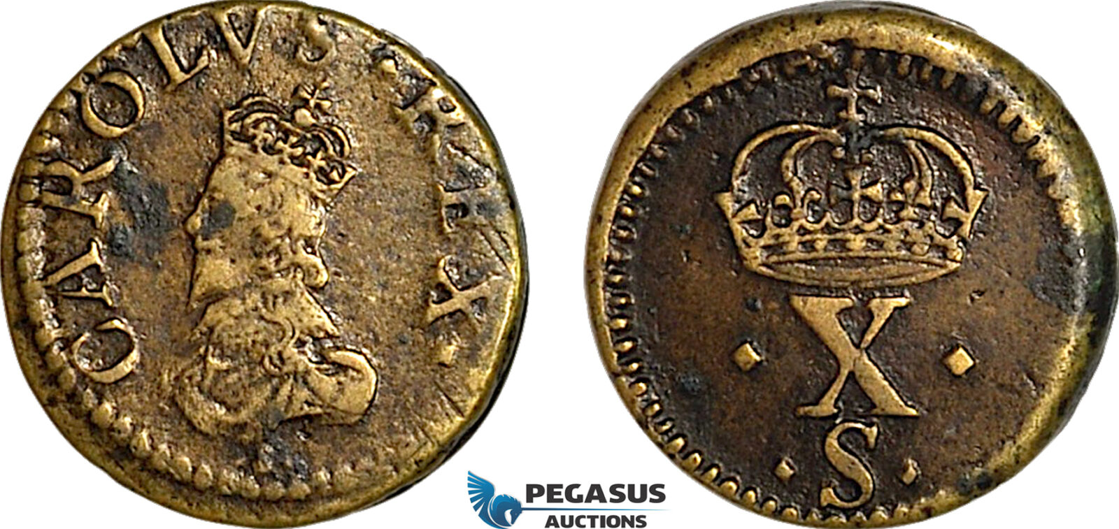 AJ659, England & Ireland, Charles I, Monetary Weight for 1/2 Unite (4.45g), EF-