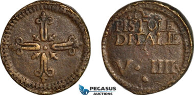 AJ673, France & Italy, Monetary Weight for 2 Pistole (6.36g), VF
