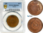 AJ700, Portugal, Azores, Charles I, 5 Reis 1901, Lisbon Mint, PCGS MS64BN