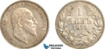 AJ721, Bulgaria, Ferdinand, 1 Lev 1910, Silver, XF-