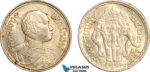 AJ731, Thailand, Rama VI, 1/4 Baht BE2467 (1924) Silver, Some luster, UNC