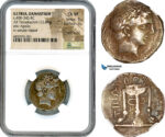 A9-002, Illyria, Damastium (Damastion) AR Tetradrachm (12.60g) c. 400-345 BC, Obv.: Apollo head right, Rev.: Ornate tripod, NGC Ch VF, Strike 3/5, Surface 3/5, Light marks, Rare!