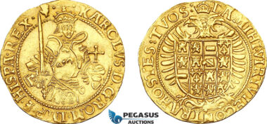 A9-055, Belgium, Brabant, Charles V. of Spain, Real d'or ND (1546–1556), Antwerp/Anvers Mint, Gold (5.30g) Fr- 56, Delm- 97, Lustrous EF, Ex. Schulman 1931