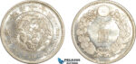 A9-279, Japan, Meiji, Yen Yr. 17 (1884), Osaka Mint, Silver, JNDA-01-10, KM# YA25.2, Lightly cleaned, small chop, yet very lustrous, UNC