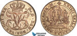 AJ820, Danish West Indies, Frederik V, 24 Skilling 1764, Contemporary copper Imitation, AU, Rare!