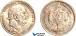 AJ822, Montenegro, Nicholas I, 1 Perper 1914, Vienna Mint, Silver, Toned AU