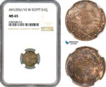 AJ867, Ottoman Empire, Egypt, Abdülhamid II, 1 Qirsh AH1293//10 W, Berlin Mint, Silver, NGC MS65