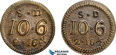 AJ893, Great Britain & Ireland, Monetary Weight for 1/2 Guinea, Cf. W1733G (4.17g) EF-UNC