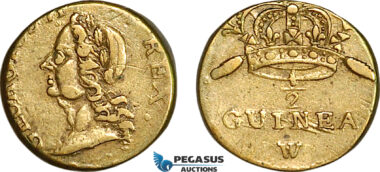 AJ894, Great Britain & Ireland, George II, Monetary Weight for 1/2 Guinea, Cf. W1424 (4.11g), VF+