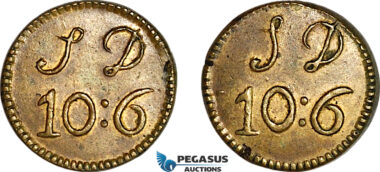 AJ895, Great Britain & Ireland, Monetary Weight for 1/2 Guinea, Cf. W1671G (4.16g) EF-UNC