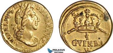 AJ896, England & Netherlands, William III, Monetary Weight for 1/2 Guinea, Cf. W1229 (4.15g), EF