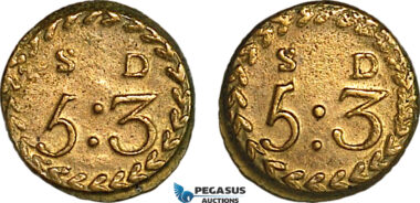 AJ897, Great Britain & Ireland, Monetary Weight for 1/4 Guinea, Cf. W1740D (2.07g) EF