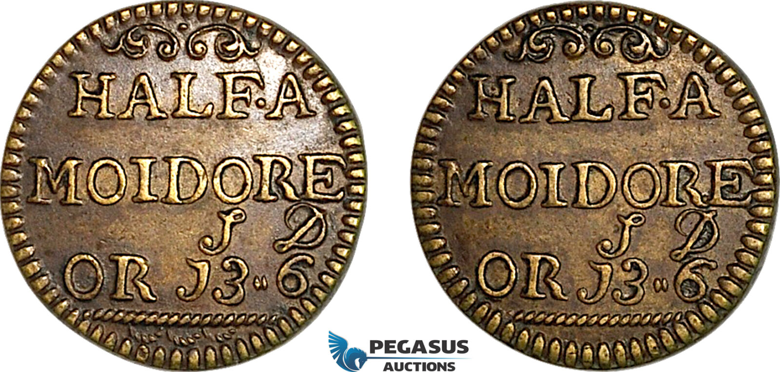AJ900, Portugal & Brazil, Monetary Weight for 1/2 Moidore (2000 Reis), Cf. 1623 (5.39g), EF