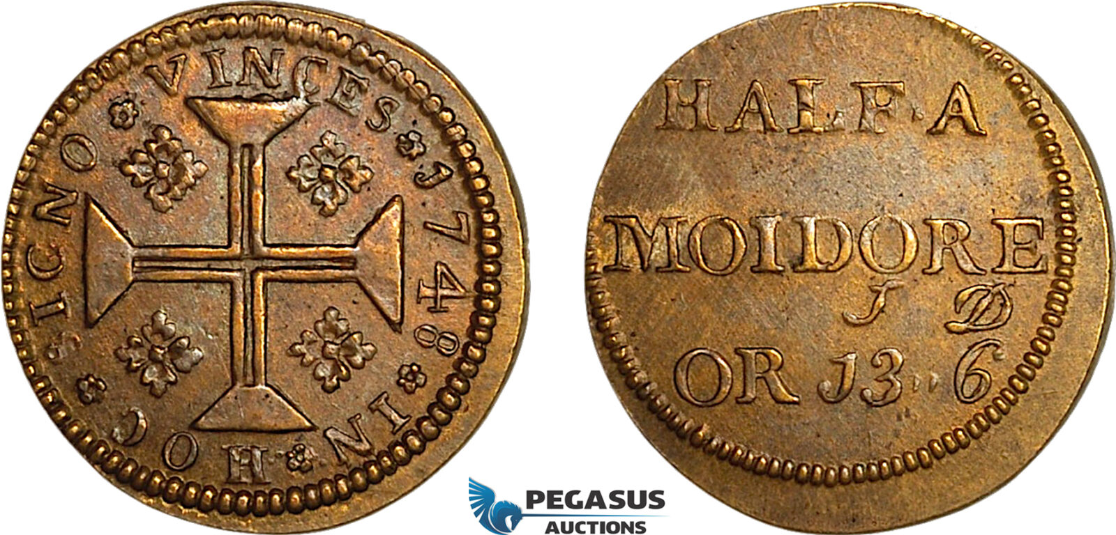 AJ901, Portugal & Brazil, Monetary Weight for 1/2 Moidore (2000 Reis), Cf. 1493 (5.32g), EF